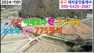 ✨공주시 신풍면 조평리 깨끗한 분위기의 시골 마을 넓은 도로와 길게 접하는 775평의 토지 매물 [upl. by Ocram]