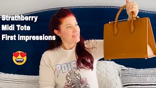 Unveiling The Stunning Strathberry Midi Tote My Initial Impressions [upl. by Eshelman]