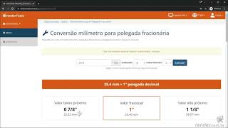 Conversor mm para polegada fracionária  Render Tools [upl. by Nahpos]