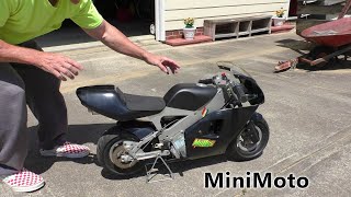 Miniature MOTORCYCLE Polini minimoto top speed [upl. by Attoynek]