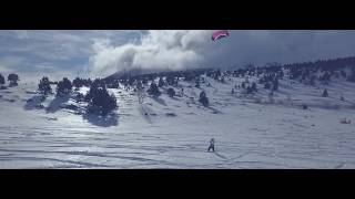 Snowkite Porté Puymorens  Pyrénées 4K [upl. by Osnofledi]