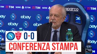 De Laurentiis in conferenza dopo Napoli Monza 00 🎙️ quotCHIEDO SCUSA AI NAPOLETANIquot [upl. by Etnaihc]