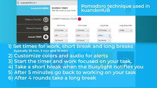 How to use kuandoTIMER on the kuandoHUB Windows amp macOS [upl. by Elauqsap]