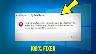 The system detected an overrun of a stack based buffer in this application in Windows 10 11  FIX ✅ [upl. by Airednaxela578]