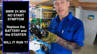 CAR WONT START  How to replace a BMW battery and Starter in an E85 Z4 BMW 3 Series M54 325i [upl. by Sotos905]