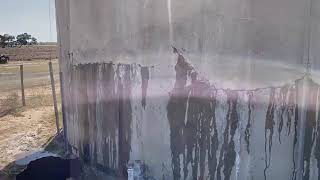 leaking concrete tank repair  video shows polyurethane pressure injection repairing leaks [upl. by Flessel477]