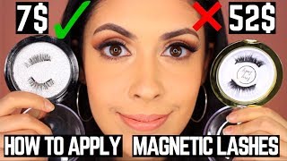 How to apply Magnetic Lashes  7 Magnetic Lashes vs 52 Magnetic Lashes Comparison [upl. by Lainad]