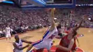 Tayshaun Prince slams it off a Rasheed Wallace assist [upl. by Alasdair]