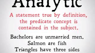 Analytic and Synthetic Distinciton 90 Second Philosophy [upl. by Llenehs380]