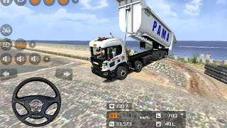 Dumpper truck scania muatan batu offroad‼️ driving heavy truck offroad gamebussid [upl. by Malliw557]