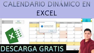 CALENDARIO DINÁMICO EN EXCEL 📊💯 DESCARGA GRATIS 🥳 [upl. by Alyam]