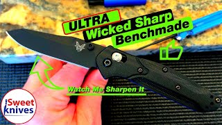 Sharpening Benchmade 945BK1 Mini Osborne Knife  Wicked Edge  Part 2 [upl. by Ahcsrop264]