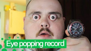 Man Sets New World Record for Eye Popping [upl. by Nwahsat401]