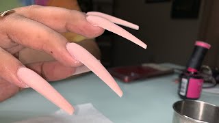 XXLong Acrylic Nails  Coffin Nails  Nail Tutorial  Natali Carmona [upl. by Rehctaht684]