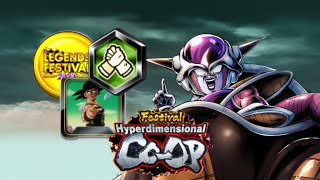 GET LEGENDS FESTIVAL MEDALS HOW TO BEAT HYPERDIMENSIONAL COOP VS FIRST FORM FRIEZA DB LEGENDS [upl. by Ala]