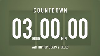 3 Hours Countdown Timer Flip clock 🎵  HIP HOP BEATS [upl. by Iarahs60]