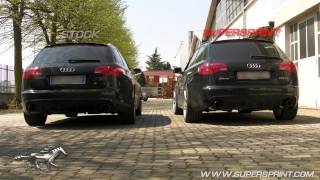 Audi RS6 V10 Supersprint exhaust vs Stock [upl. by Eiramlirpa]