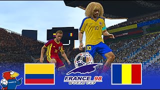 Colombia vs Rumania ● Mundial Francia 98 Grupo G J2 ● Pes 2021 [upl. by Enehpets]