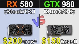 RX 580 Vs GTX 980  Stock and Overclock  New Games Benchmarks [upl. by Anyad]