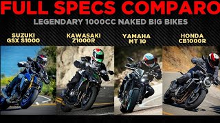 2022 Suzuki GSX S1000 vs Kawasaki Z1000R vs Yamaha MT10 vs Honda CB1000R  Full Specs Comparo 🔥 [upl. by Lee665]