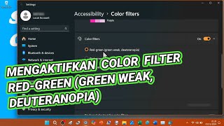 Cara Mengaktifkan Color Filters RedGreen Green Weak Deuteranopia di Laptop Windows 11 [upl. by Jaymee]