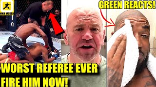 MMA Community GOES OFF on the HORRIBLE STOPPAGE in Bobby Green vs Jalin TurnerDana White reactsUFC [upl. by Judon]