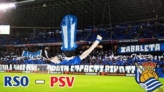 Great Atmosphere Real Sociedad Fans in UEL  Real Sociedad vs PSV Eindhoven 09122021 [upl. by Nlyak]