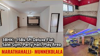 Marathahalli 3BHK Spacious Apartment For Sale Semi Furnished Bangalore East ₹115L [upl. by Magavern803]