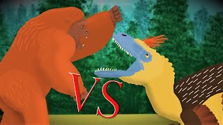 UTAHRAPTOR VS GIGANTOPITHECUS  Animation Battle  Pivot Animator 5 [upl. by Mattheus]