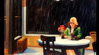 Oldies music playing in a coffee shop and its raining  rain on window no thunders  10 HOURS ASMR [upl. by Ragouzis]