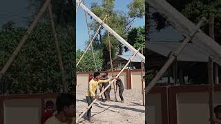 PHC 33 KVA Pole installation pole electricalwork work viralvideo explore explorepage [upl. by Dadirac]