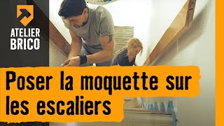 Poser la moquette sur les escaliers  Atelier brico HORNBACH [upl. by Katerine]