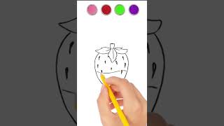 Strawberry drawing  strawberry drawing easy  how to draw strawberry  trendingshort viralvideo [upl. by Aleirbag]