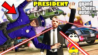 Franklin Saving THE PRESIDENT in GTA 5  SHINCHAN and CHOP [upl. by Eryt]