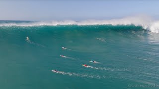 Surfing Massive Waves Waimea Bay Jan 22 2023 4K [upl. by Ossie448]