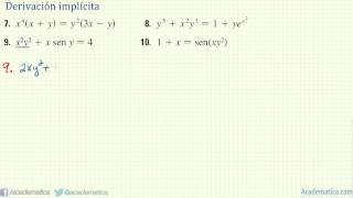 Derivada implicita Ejercicios del 7 al 10 [upl. by Editha]