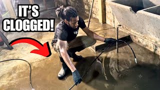 DIY Hydro Jetting Basement Drains with a Pressure Washer Neglected Hoarder House Part Fifteen [upl. by Gerald]