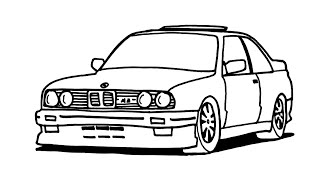 Car drawing bmw m3  How to draw the bmw car  How to draw a car step by step 2023 [upl. by Ettenan]