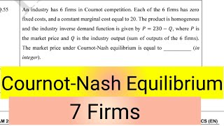 cournot Nash equilibrium in 7 firms [upl. by Schoening]