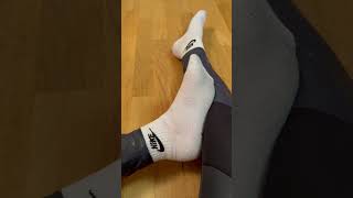 Shiny Nike Nylon Sport PantsTights combined with white socks review [upl. by Ahsinnod]