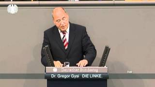 Gregor Gysi DIE LINKE »Sie vergemeinschaften die Schulden der Banken und Hedgefonds« [upl. by Sitoeht]