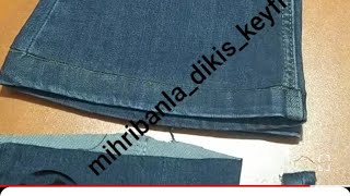 İspanyol pantolonda kot orjinal paça nasıl yapılırHow to make original jeans legs in Spanish [upl. by Mogerly]