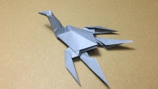 How to Make a Paper Dinosaur  Origami Plesiosaurus [upl. by Lewse]