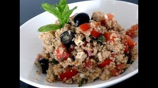 Recette Salade Vegan Taboulé Quinoa Tofu [upl. by Meier]