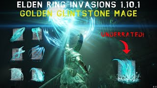 Elden Ring PvP Invasions 1101  Golden Glintstone Sorceries Mage RL 150 Int Build [upl. by Nhguaval]