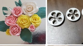 How to Make Easy Fondant Rose Flower [upl. by Hemingway]