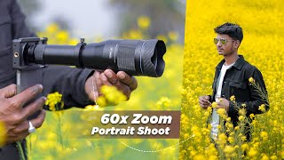 Outdoor Photoshoot using 60x Super Zoom Lens for Mobile  Mustard Field Photoshoot [upl. by Craggy318]