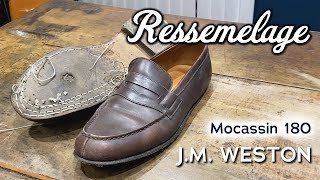 Sauvetage dune paire de mocassin 180 de la prestigieuse marque Française jmweston9853 🇫🇷 [upl. by Nihhi]