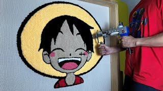 RUG TUFTING ASMR  ONE PIECE MONKEY D LUFFY RUG START TO FINISH [upl. by Alamac129]