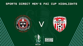 Sports Direct Men’s FAI Cup SemiFinal  Bohemians 02 Derry City  Highlights [upl. by Lyontine956]